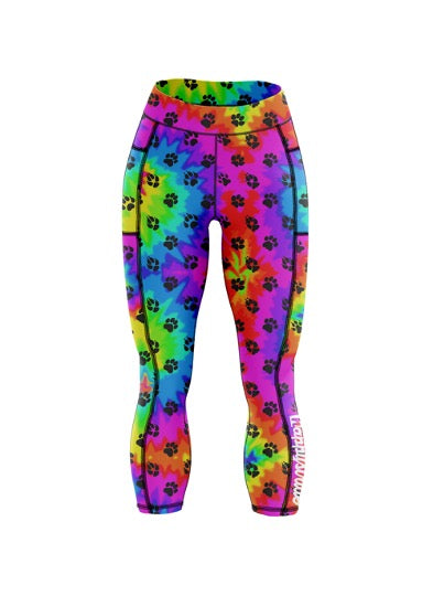 Totally pawsome capri cool colourful fun bright running & fitness