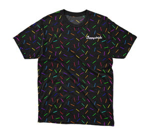 ''Sprinkle-of-joy'' black t-shirt