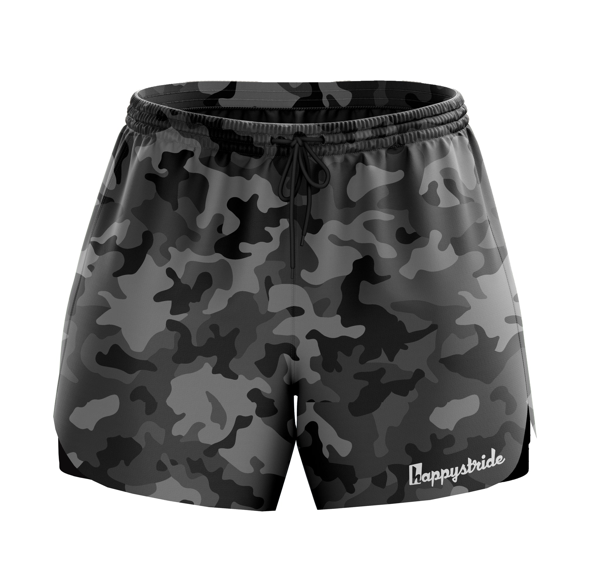 Can t see you cool colourful fun unisex 2 in 1 running fitness grey camouflage shorts Happystride