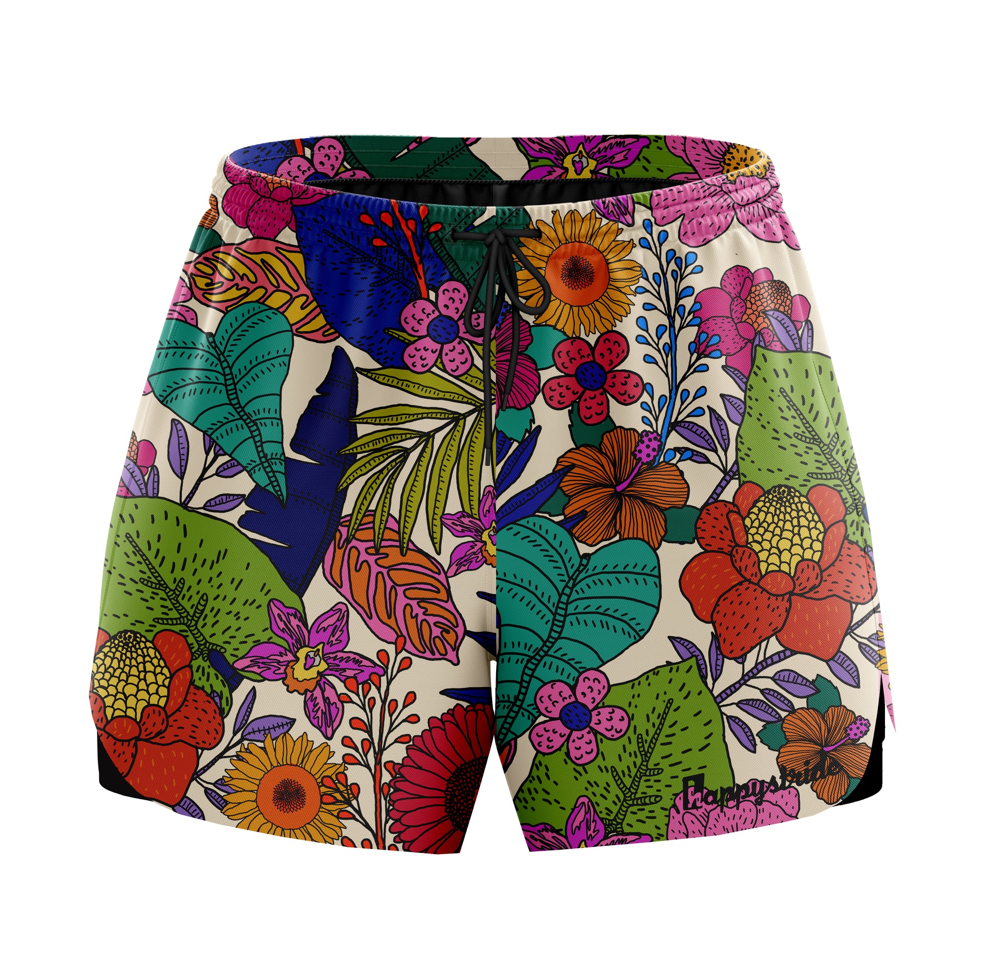 Womens floral running shorts discount