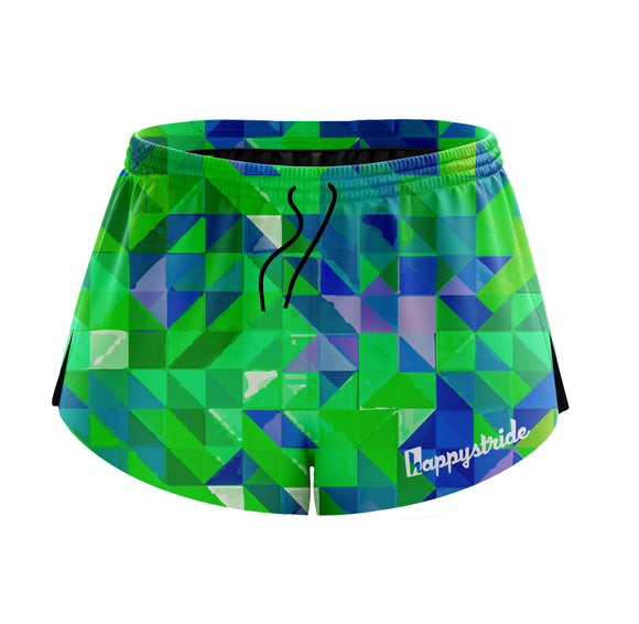 ''Neo geometric'' racer shorts