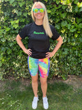 ''Tie-dye & fly'' fitted shorts