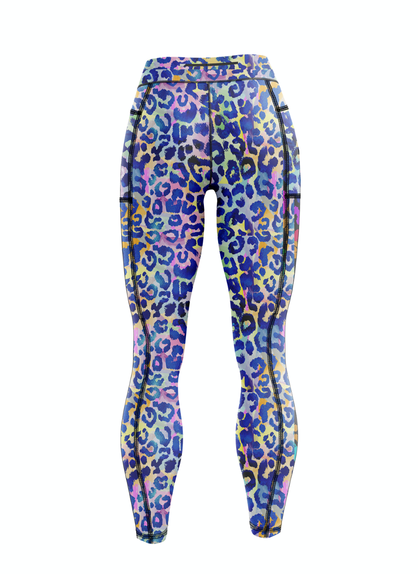 Get spotted rascal leopard print cool colourful fun bright running fitness leggings