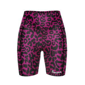 Get spotted sassy leopard print cool colourful fun bright running fitness shorts Happystride