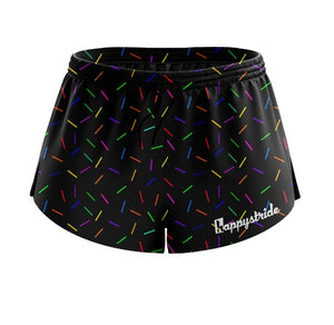 ''Sprinkle of joy'' black racer shorts
