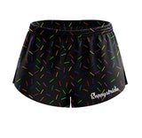 ''Sprinkle of joy'' black racer shorts