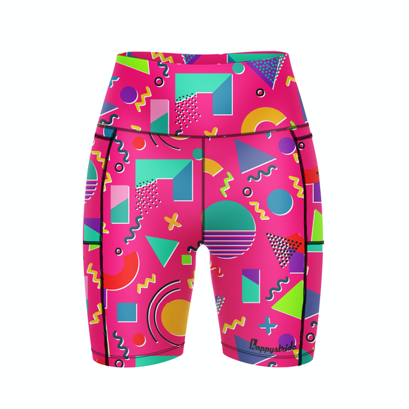 Throwing shapes'' cool colourful fun bright running & fitness pink shorts –  Happystride